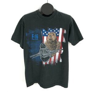 Vintage F-16 Falcon Fighter Pilot T-Shirt Adult Large Single Stitch Military 90s